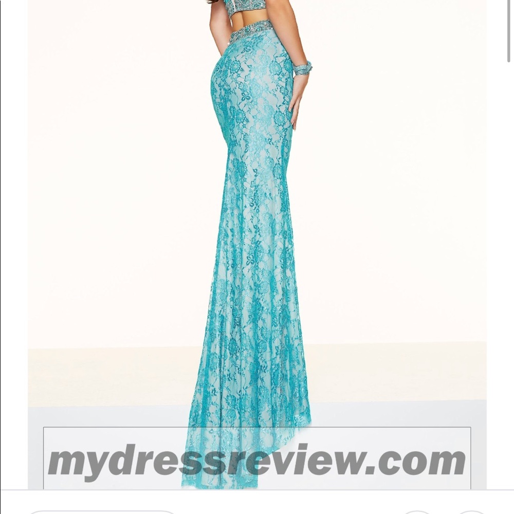 Size 2 Elegant Lace Prom Dress in Blue two piece lace dress Jasmine dress - Picture 2 of 7
